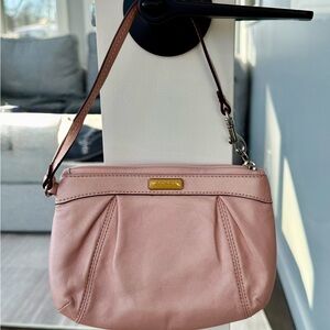 Coach Blush Pink Leather Wristlet / Mini Bag
